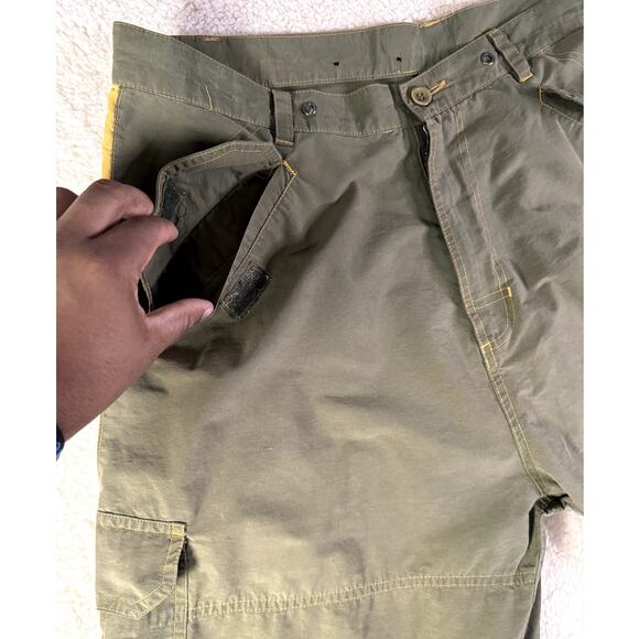 REPUTATION MENS OLIVE GREEN & YELLOW ACTIVEWEAR ZIPPER FLY SHORTS SIZE LARGE - Picture 5 of 11